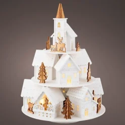 Wooden LED Village with Motion & Music