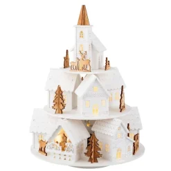 Wooden LED Village with Motion & Music