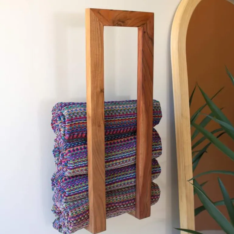 Wooden Wall Towel Rack
