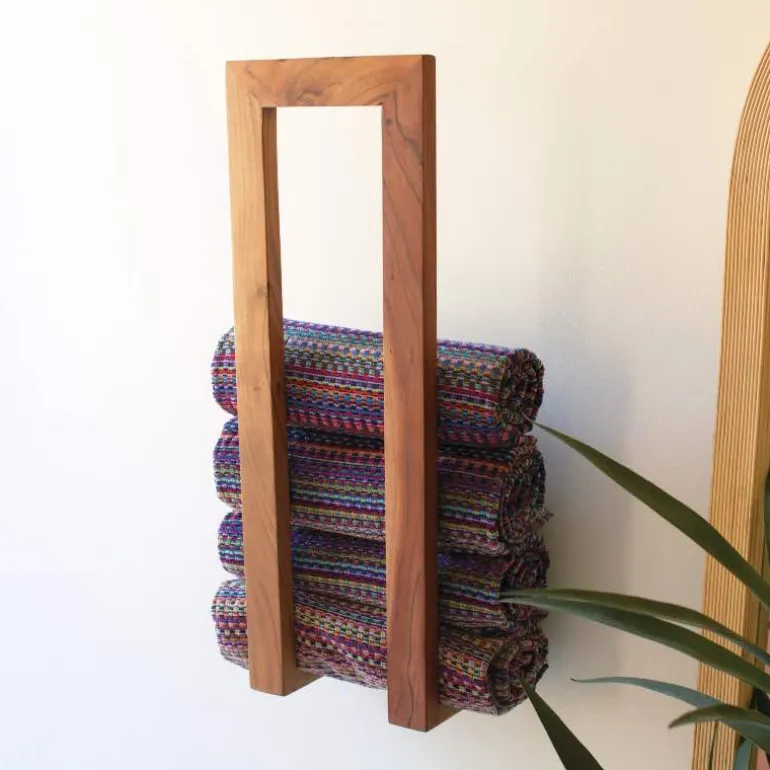Wooden Wall Towel Rack