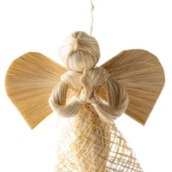 Woven Abaca Angel Ornaments, Set of 3