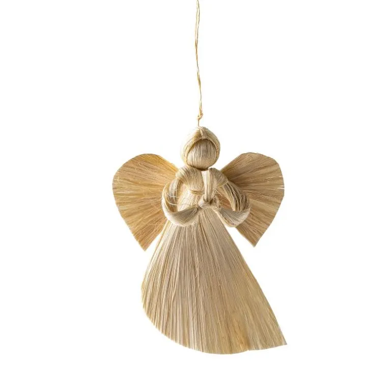 Woven Abaca Angel Ornaments, Set of 3