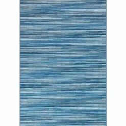 3' x 5' Indoor/Outdoor Blue Stripes Rug