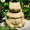 Zen Meditating Cat Sculpture - Stone