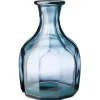Zeta Geometric Recycled Glass Vase - Smoky Blue