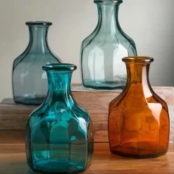 Zeta Geometric Recycled Glass Vase - Clear
